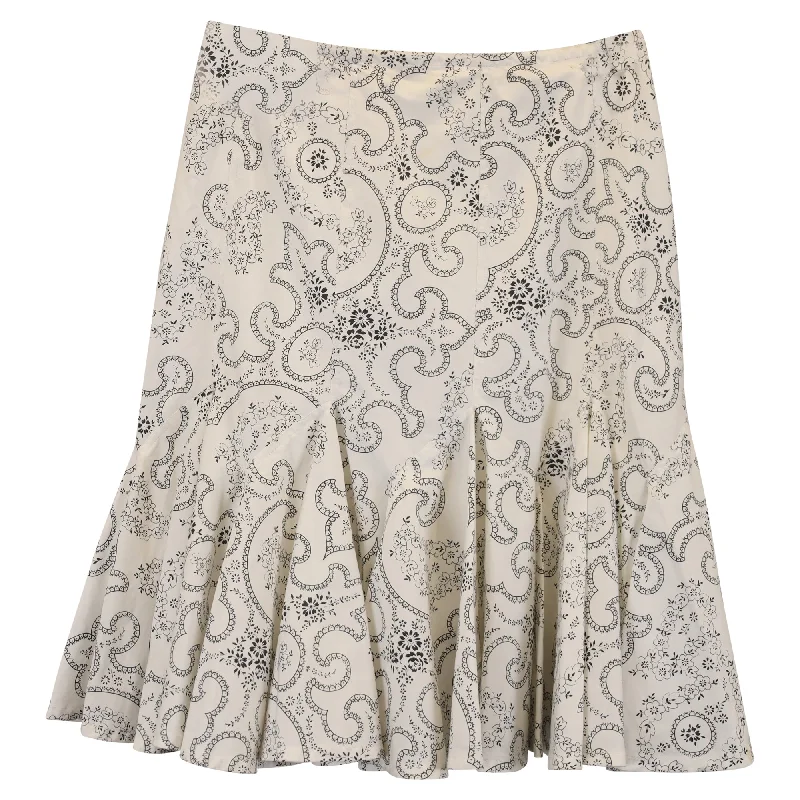 Alaia Printed Mini Skirt in White Cotton