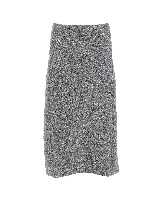 Balenciaga Sparkly Knee-Length Skirt in Silver Viscose