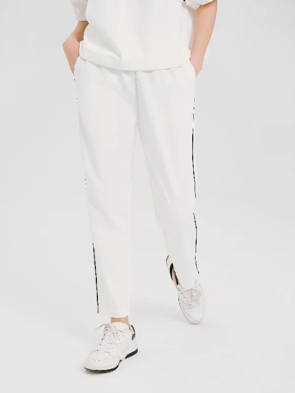 Simple Casual Nine-Quarter Pants-White