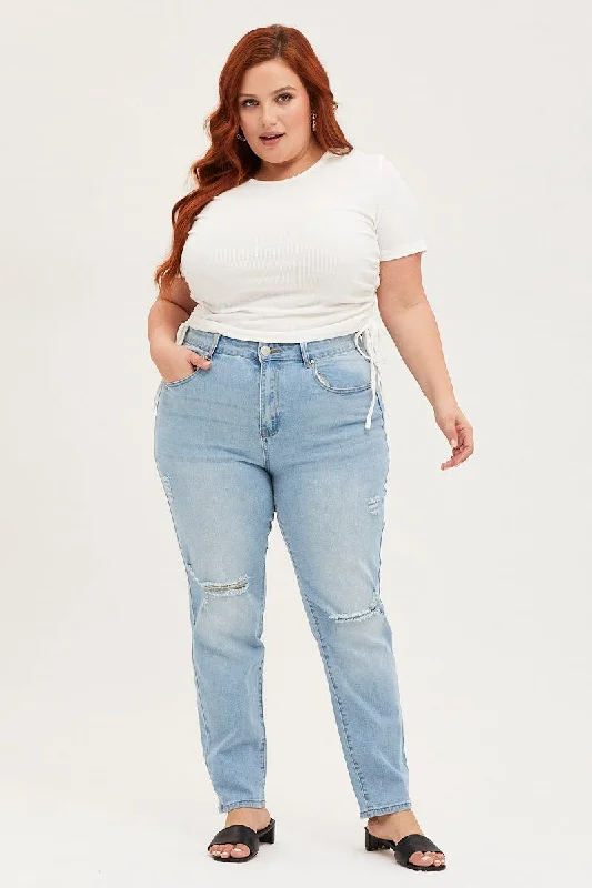 Blue Denim Mom Jean High Rise