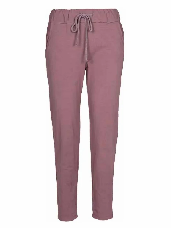 Cotton Loungewear Pants In Antique Pink