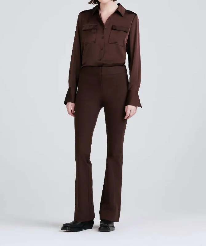 Crosby Flare Trouser In Chocolate