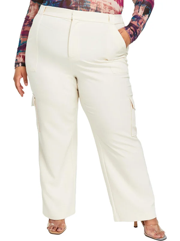 Plus Womens Tie-Dye Polyester Cargo Pants