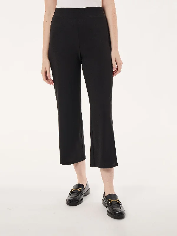 Pull-On Cropped Wide Leg Pant, Moss Crepe