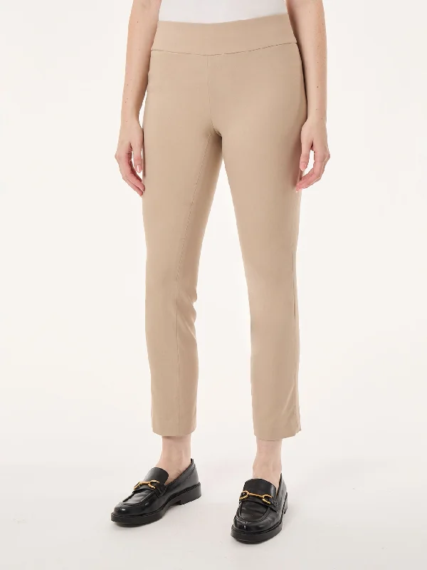 Solid Stretch Pull-On Straight Leg Pant