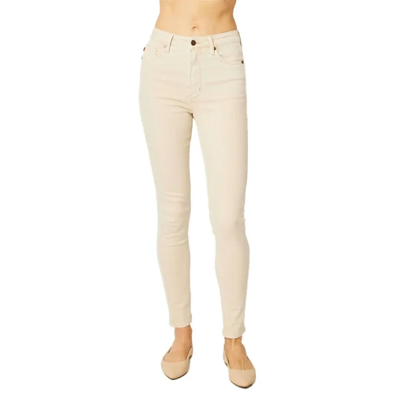 Women's Plus Size Hi-Rise Tummy Control Jeans In Bone