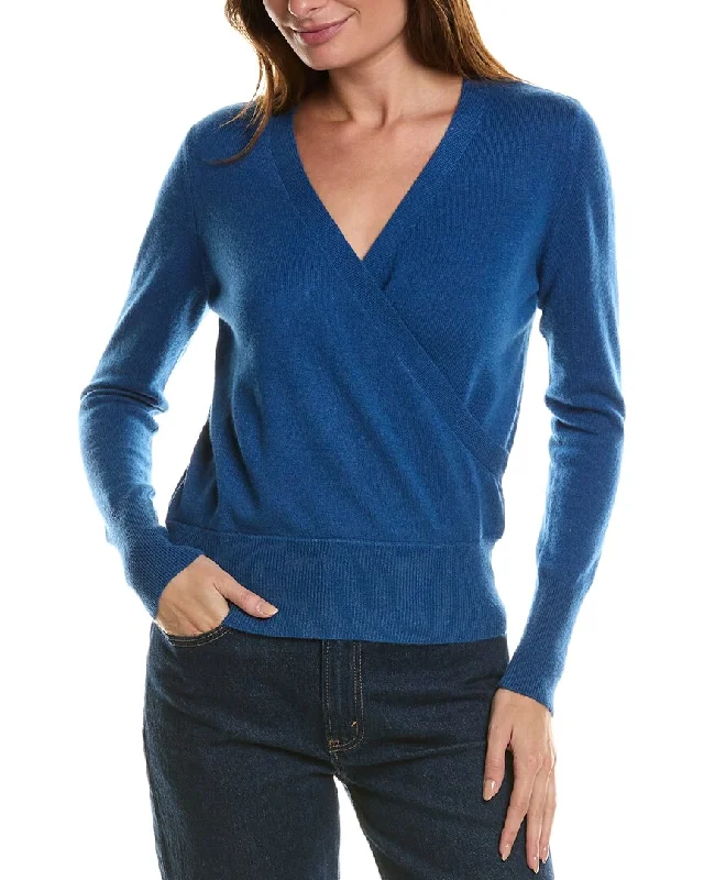 Forte Cashmere Rib Surplice Cashmere Pullover