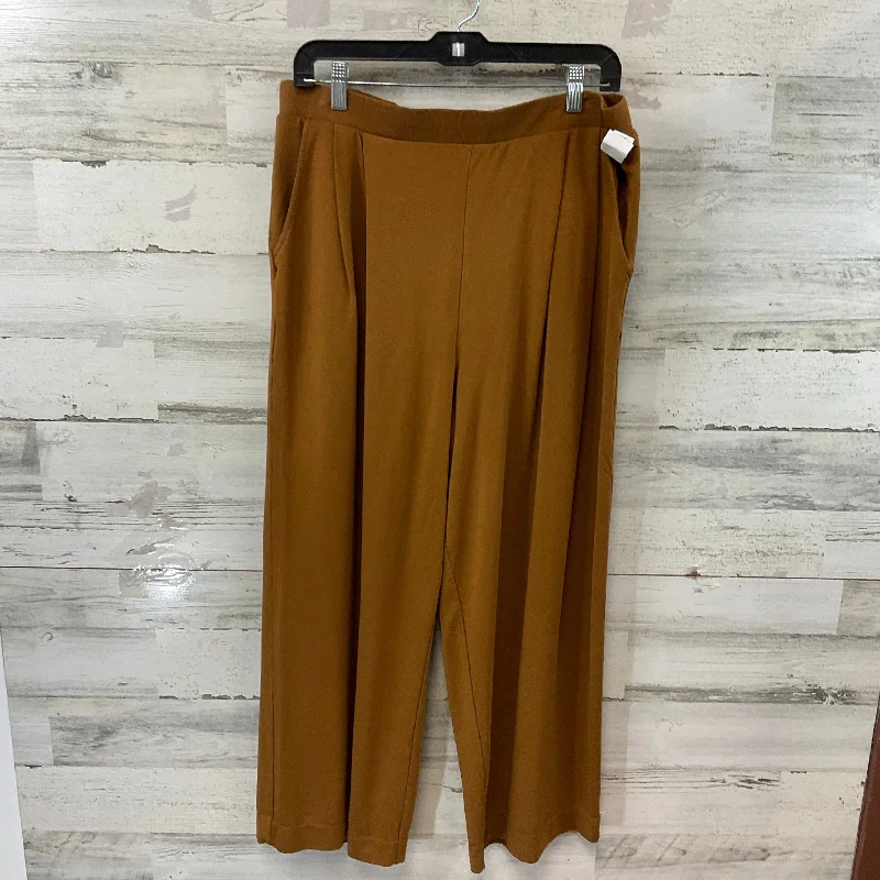 Pants Wide Leg By Garnet Hill In Brown, Size: L