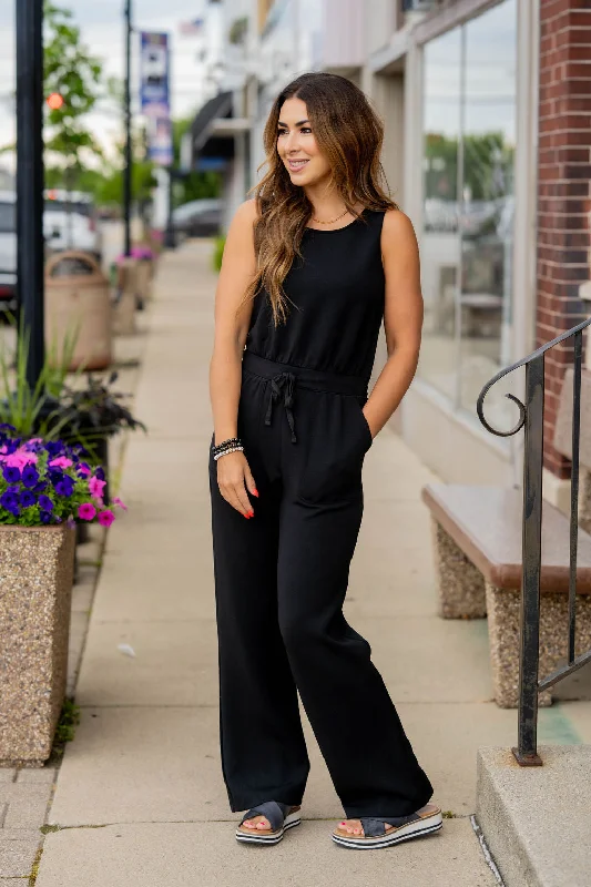 Tie Waist Tank Jumpsuit