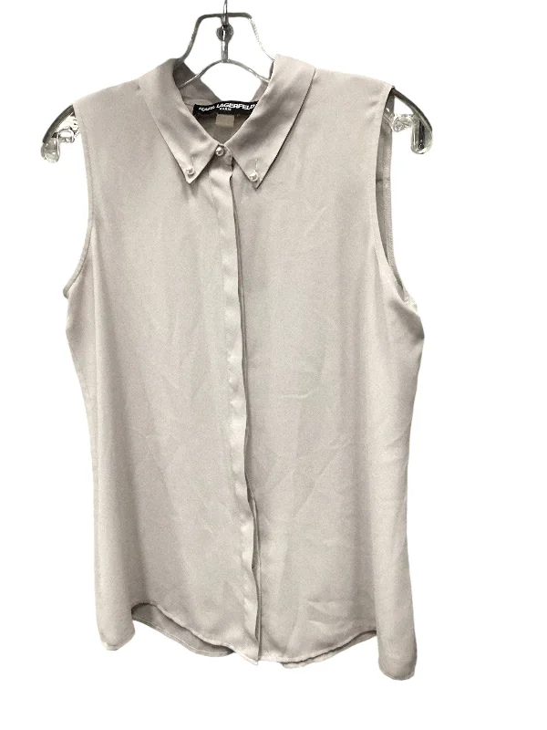 Top Sleeveless By Karl Lagerfeld In Grey, Size: S