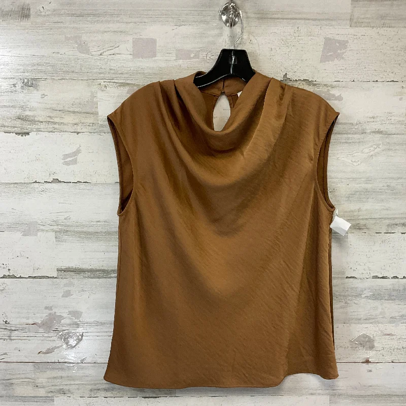 Top Sleeveless By Loft In Brown, Size: M