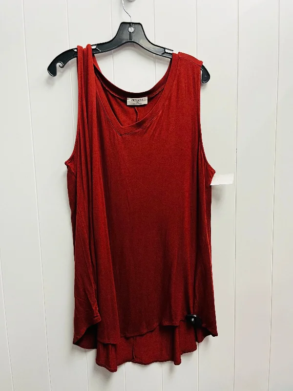 Top Sleeveless By Zenana Outfitters In Orange, Size: 3x