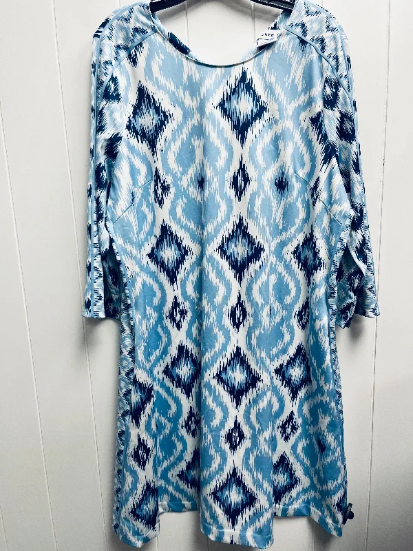 Dress Casual Short By Gretchen Scott In Blue, Size: Xxl