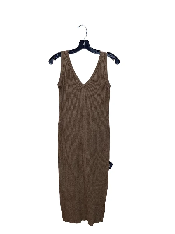 Brown Dress Casual Midi Harlowe & Graham, Size M