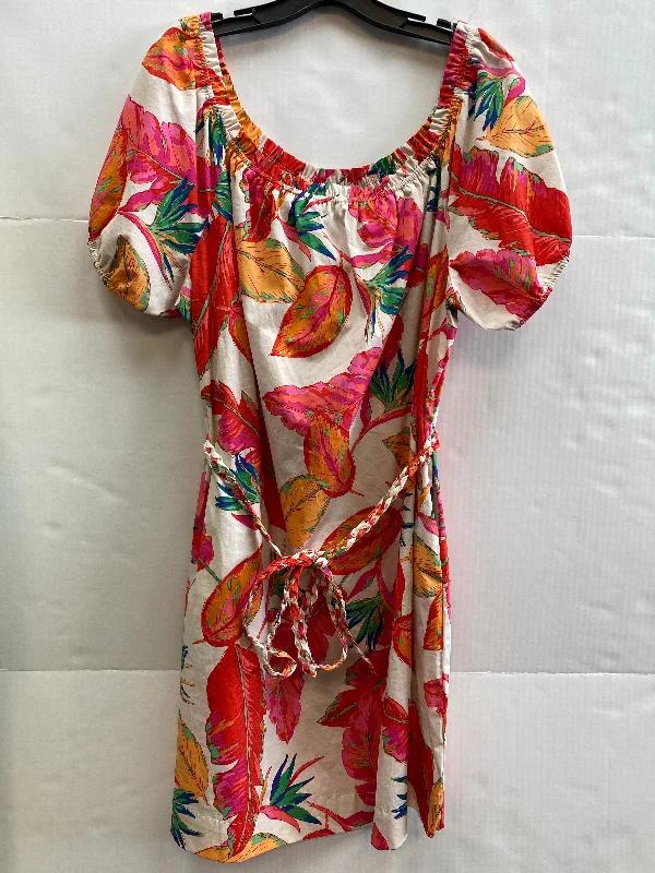 Orange & Pink Dress Casual Midi Nine West, Size Xxl