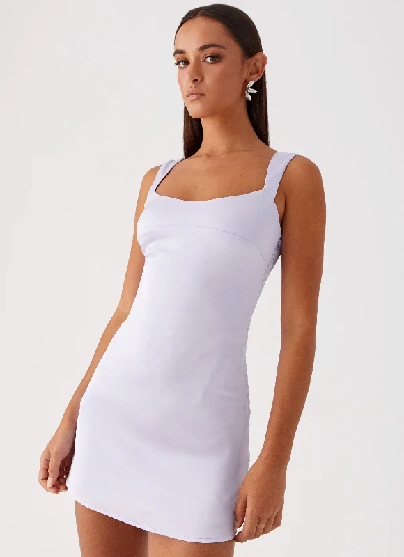 Odette Satin Mini Dress - Lilac