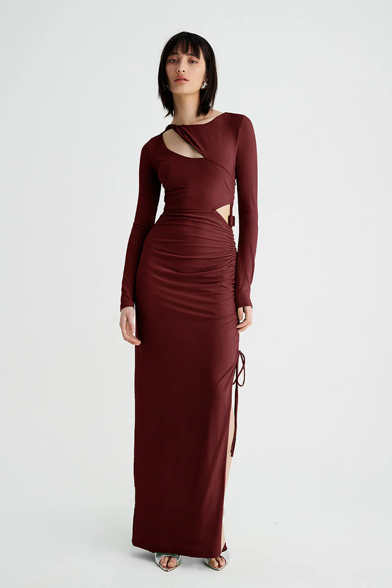 Suboo Theta Long Sleeve Maxi Dress - Mulberry