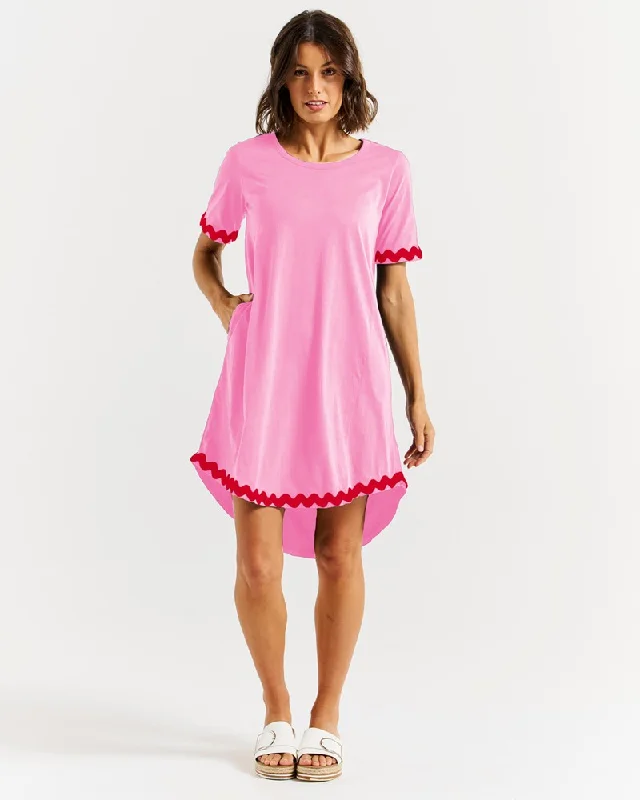 Betty Basics Nyree Dress Red/Pink Ric Rac