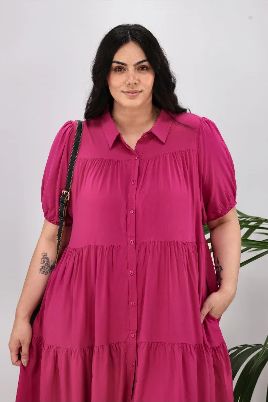 Boho Australia Masie Dress Magenta