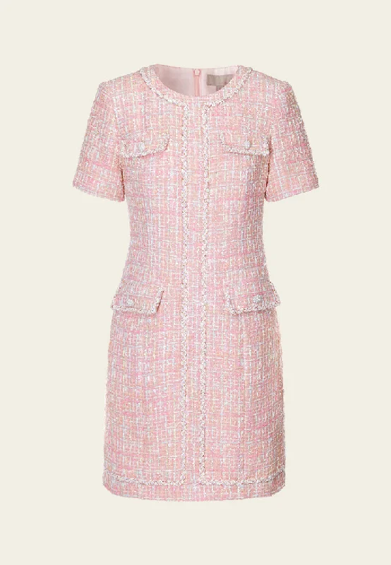 Pastel structured Flap-pocket Dress