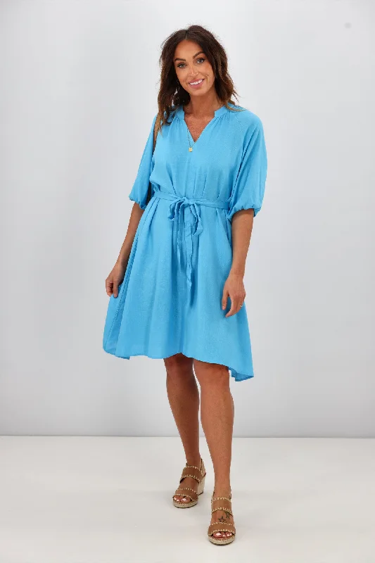 Shine On Label Rhaenera V Neck Dress Aqua