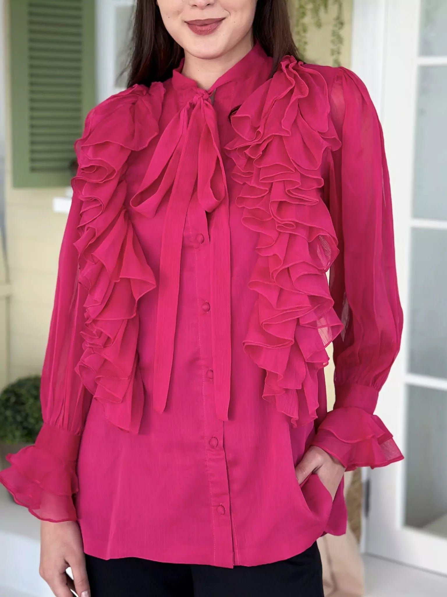 Ruffle Truffle Pink Shirt